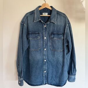 agolde lotta denim shirt size large